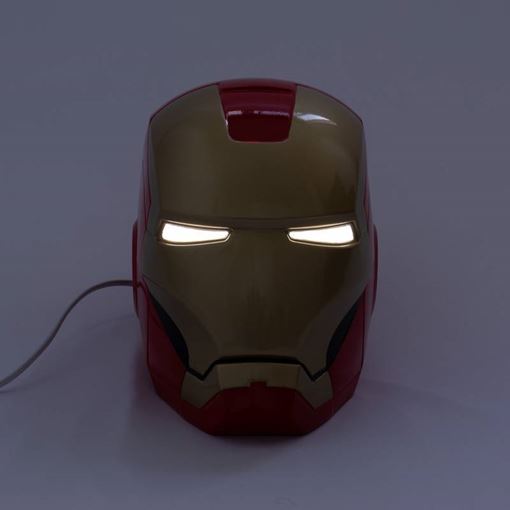 Luminária de Mesa Capacete Homem de Ferro Colorida Marvel Iron Man